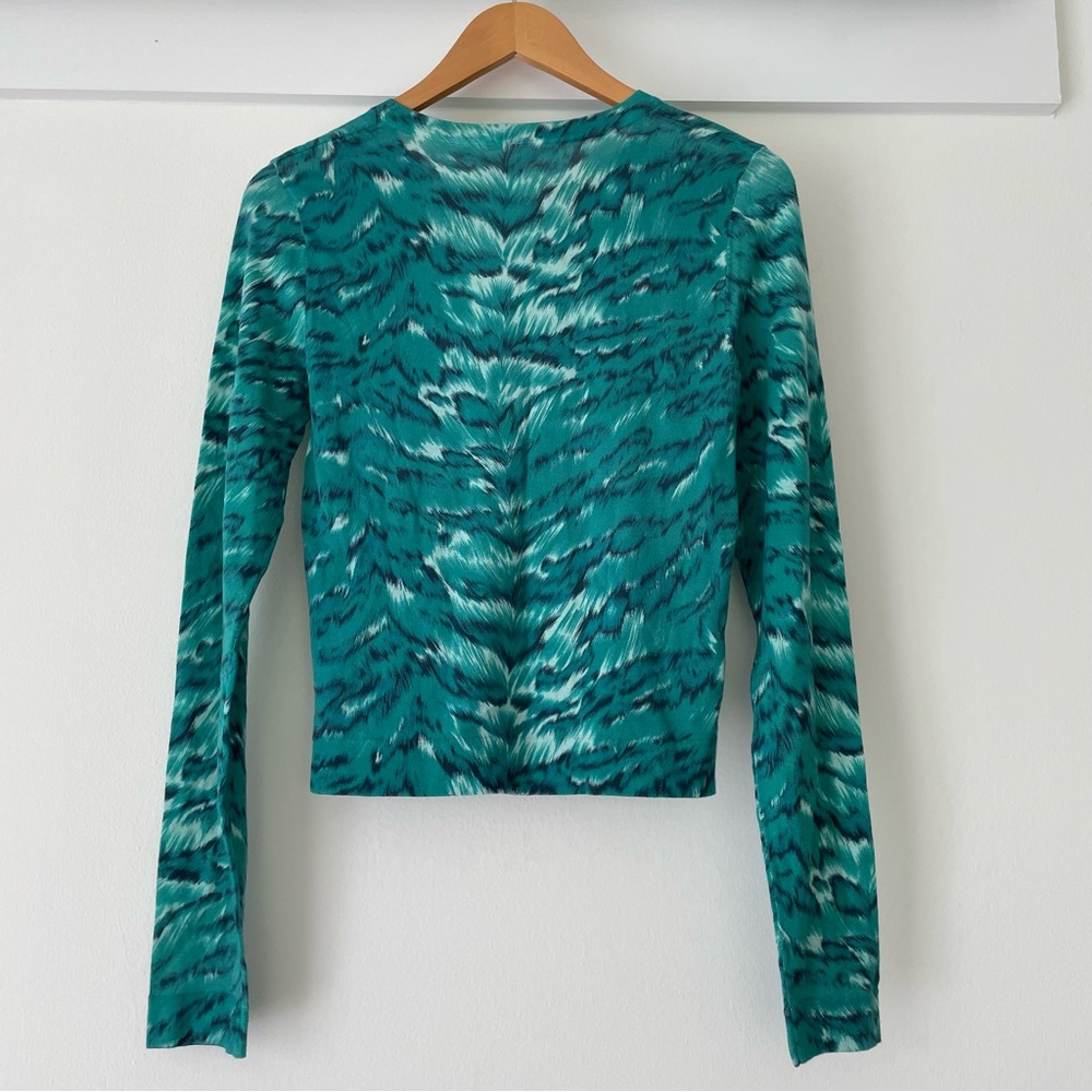 New with Tags Diane Von Fuerstenberg Ibiza Palace Tiger Green Cardigan Medium - Picture 7 of 13